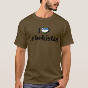 T-shirt J'aime Chemise Drapeau Ouzbékistan