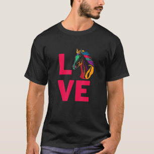 T-shirt J'Aime Cheval Mammifère Propriétaire Et Animal Ani