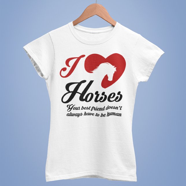 T-shirt J'aime / Chevaux du coeur (Créateur téléchargé)