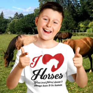 T-shirt J'aime / Chevaux du coeur
