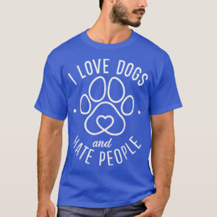 T-shirt J'aime Chiens et déteste Personnes Amoureux des ch
