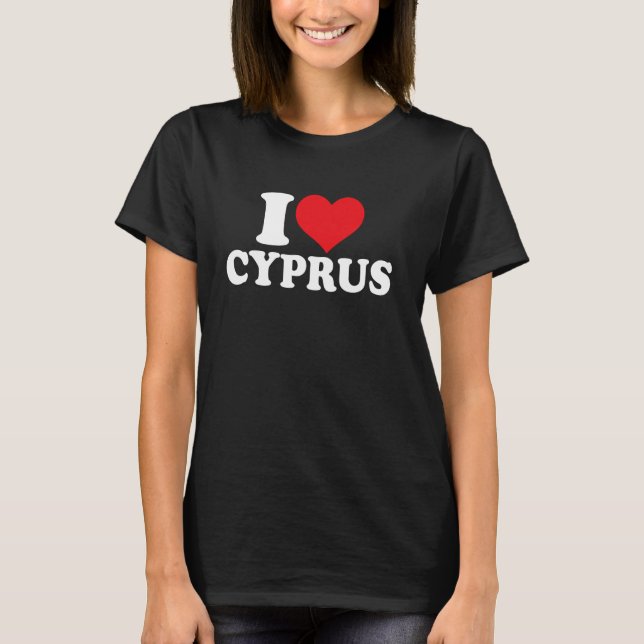 T-shirt J'aime Chypre  Cœur Fierté de Chypre (Devant)