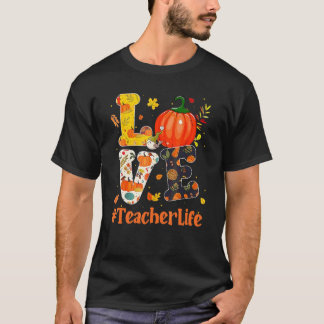 T-shirt J'aime Citrouille Professeur Vie Jour de l'Action