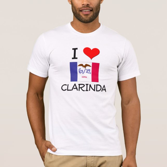 T-shirt J'aime CLARINDA Iowa (Devant)