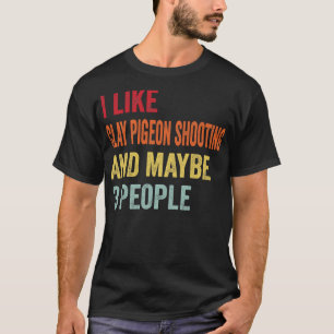 T-shirt J'Aime Clay Pigeon Tirer Peut-Être 3 Personnes