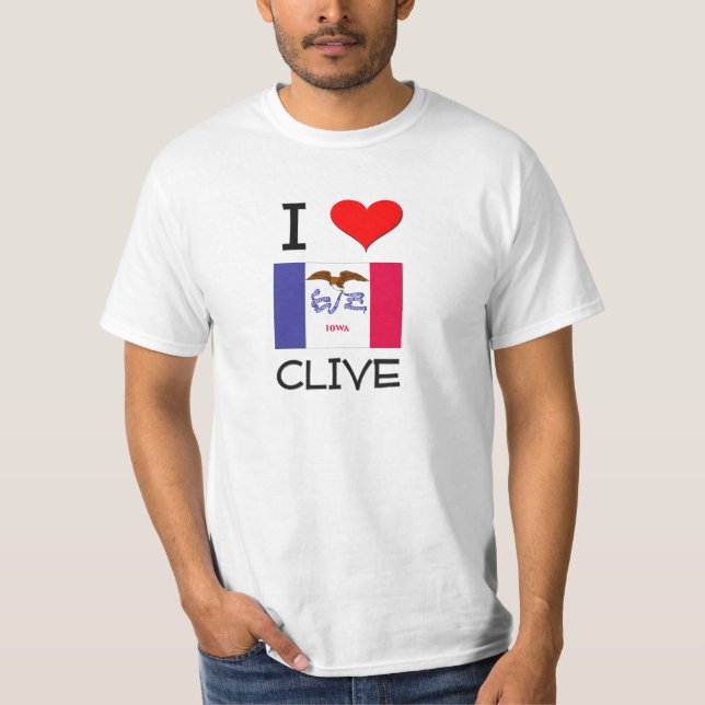T-shirt J'aime CLIVE Iowa (Devant)