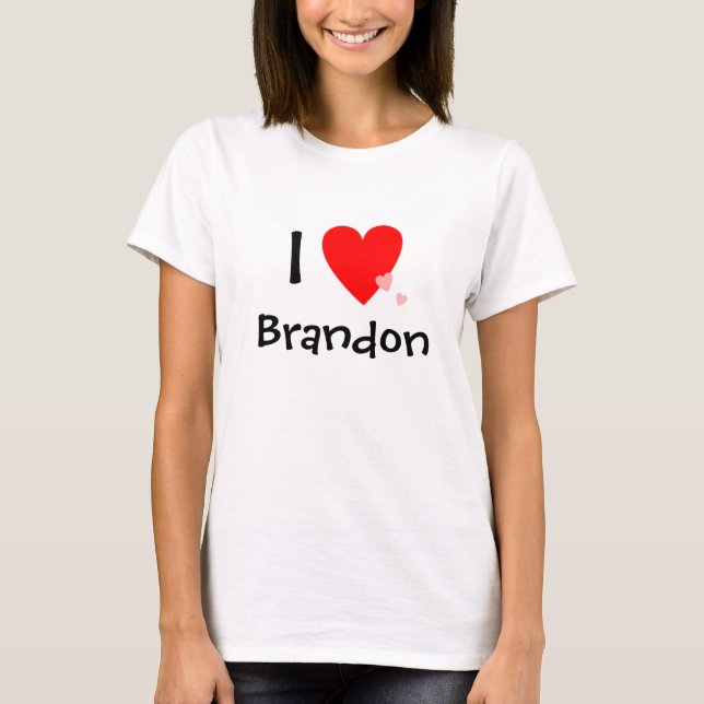 T-shirt J'aime (coeur) Brandon (Devant)