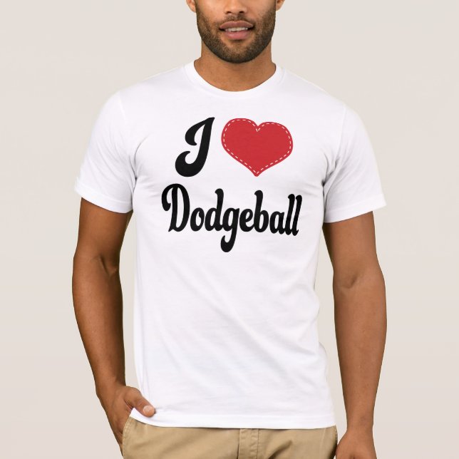 T-shirt J'aime (coeur) Dodgeball (Devant)