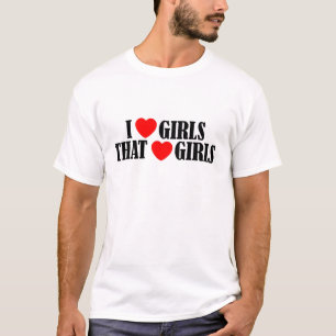 T-shirt J'aime (coeur) les filles qui aiment (coeur) les f