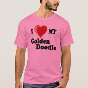 T-shirt J'aime (coeur) ma chemise d'or de chien de