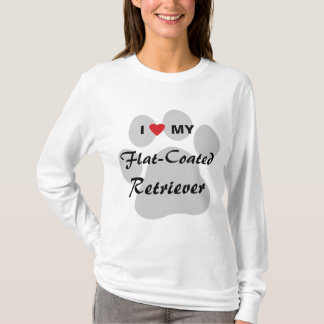 T-shirt J'aime (coeur) mon chien d'arrêt Plat-Enduit
