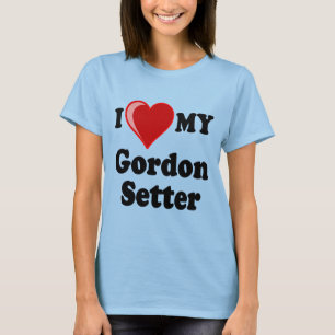 T-shirt J'aime (coeur) mon chien de poseur de Gordon