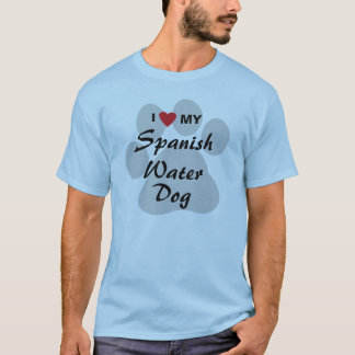 T-shirt J'aime (coeur) mon chien d'eau espagnol