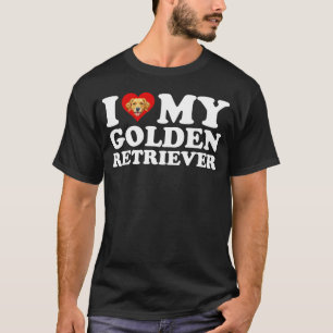 T-shirt J'aime (Cœur) Mon Golden Retriever