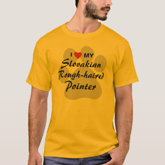 T-shirt J'aime (coeur) mon indicateur Rugueux-haired