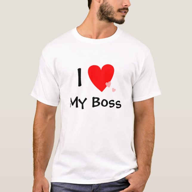 T-shirt J'aime (coeur) mon patron (Devant)
