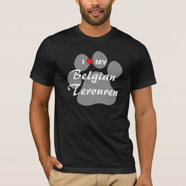 T-shirt J'aime (coeur) mon Tervuren belge (Devant)