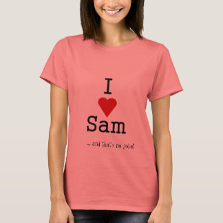 T-shirt j'aime coeur sam