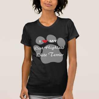 T-shirt J'aime (coeur) Westie Pawprint