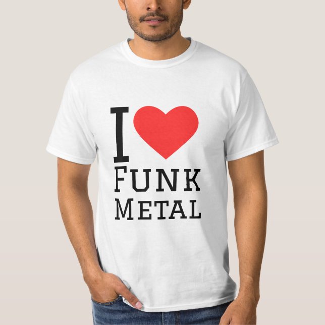 T-shirt J'aime coller funk metal carré (Devant)