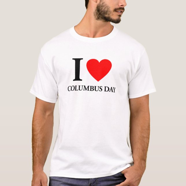 T-shirt J'aime Columbus Day (Devant)