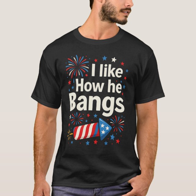 T-shirt J'aime comment il fait exploser des feux d'artific (Devant)