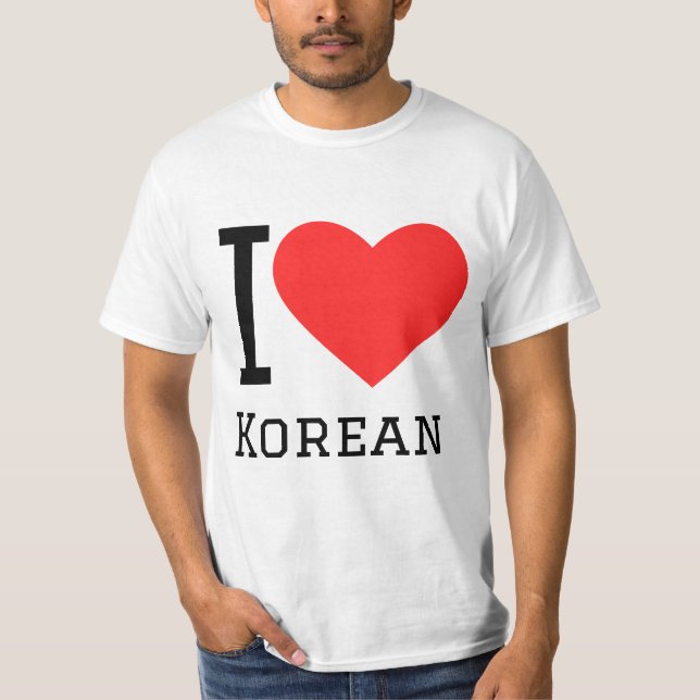 T-shirt J'aime coréen (Devant)