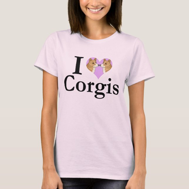 T-shirt J'aime Corgis (Devant)