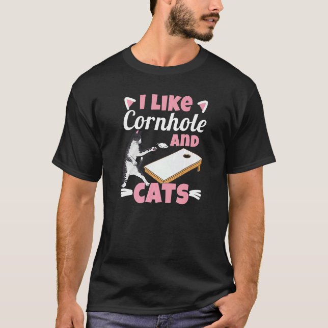T-shirt J'aime Cornhole Et Les Chats (Devant)