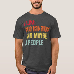 T-shirt J'Aime Cowboy Action Tirer Peut-Être 3 Personnes