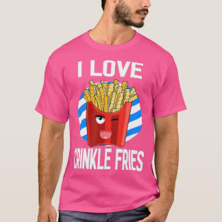 T-shirt J'Aime Crinkle Fries Coupées Amoureux De Pomme De 