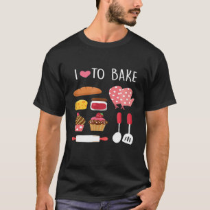 T-shirt J'Aime Cuire Funny Baker Baking Pâtisserie Cadeau