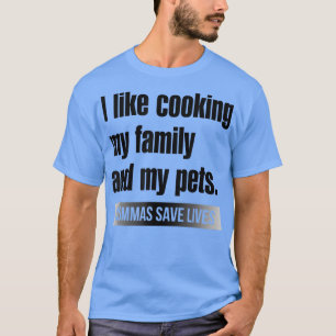 T-shirt J'Aime Cuisine Ma Famille Et Mes Animaux Commas En