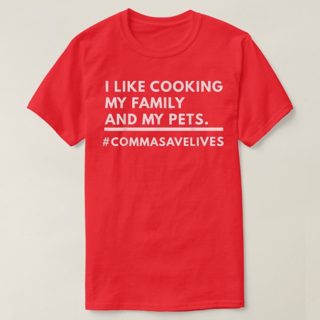 T-shirt J'Aime Cuisine Ma Famille Et Mon Chemise Animaux (Design devant)