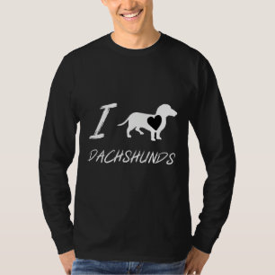 T-shirt J'Aime Dachshund Mignonnes Propriétaires De Chiens