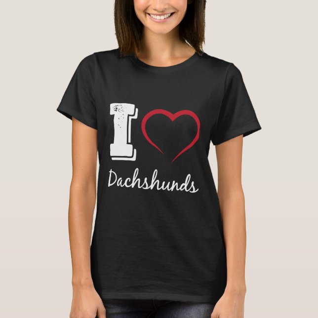 T-shirt J'Aime Dachshunds Chien (Devant)