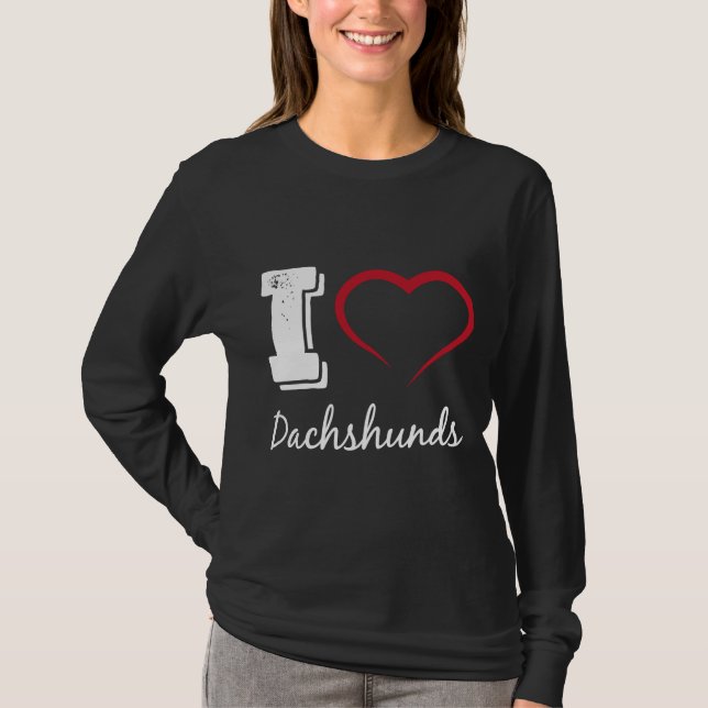 T-shirt J'Aime Dachshunds Chien (Devant)