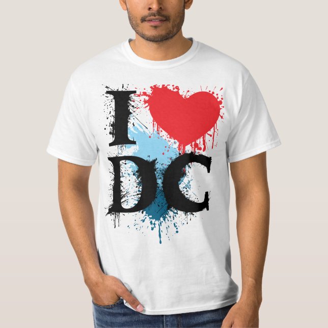 T-shirt J'aime DC - Peinture (Devant)