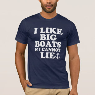T-shirt J'aime de grands bateaux et je ne peux pas me