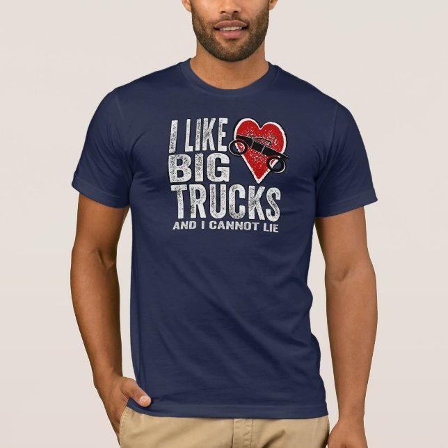 T-shirt J'aime de GRANDS camions (Devant)