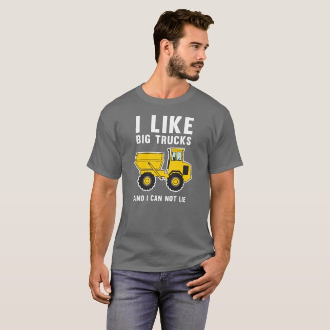 T-shirt J'aime de grands camions et je ne peux pas me (Devant entier)