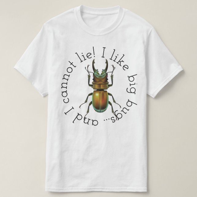 T-shirt J'aime de grands insectes (Design devant)