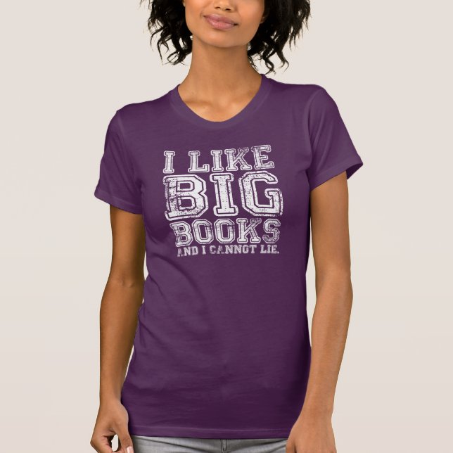 T-shirt J'aime de grands livres et je ne peux pas me (Devant)