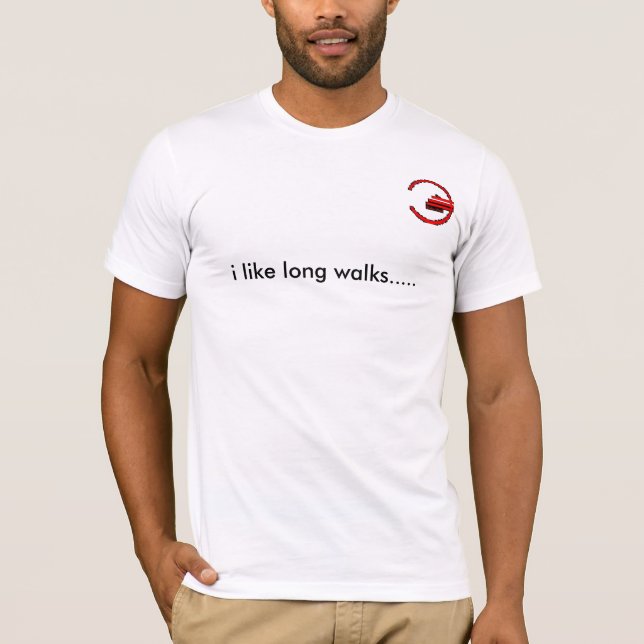 T-shirt j'aime de longues promenades ..... (Devant)