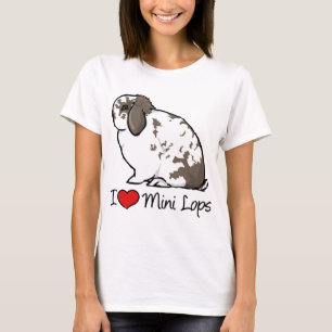 T-shirt J'aime de mini lapins de Lop