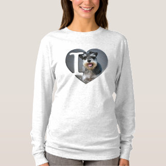 T-shirt J'aime de mini Schnauzers -