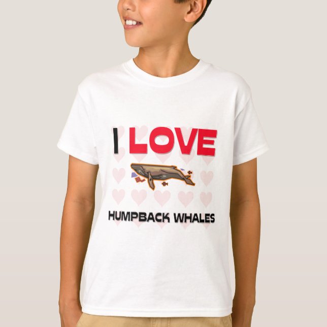 T-shirt J'aime des baleines de bosse (Devant)