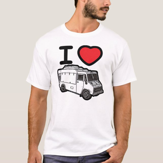 T-shirt J'aime des camions de nourriture ! (Devant)