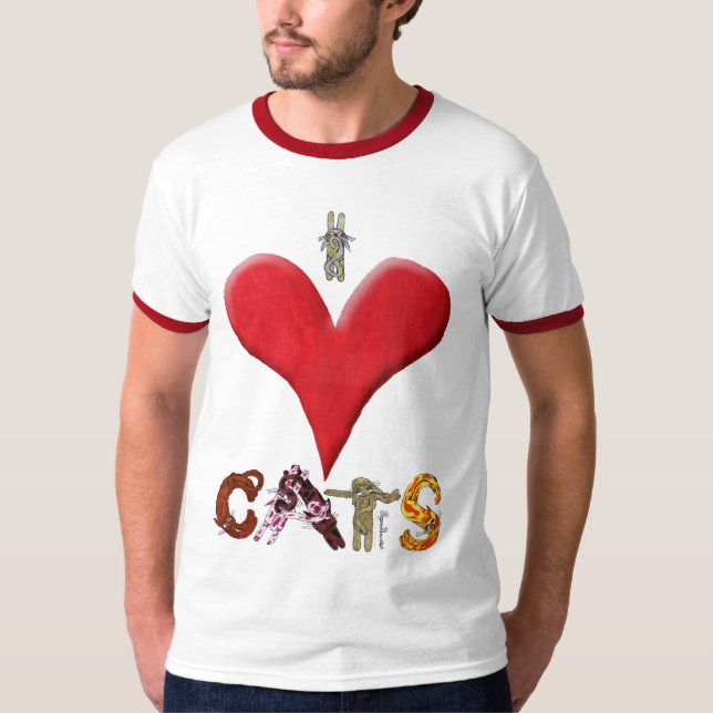 T-shirt J'aime des chats (Devant)