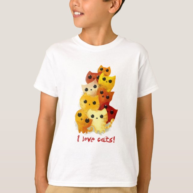 T-shirt J'aime des chats (Devant)